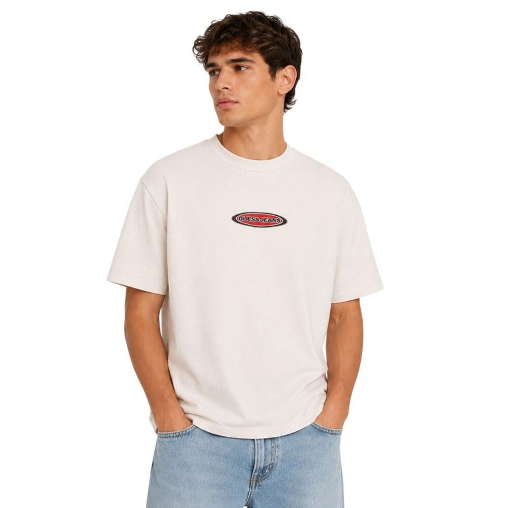 Guess Mens Oval Logo T-Shirt / White - Picture 3 of 3